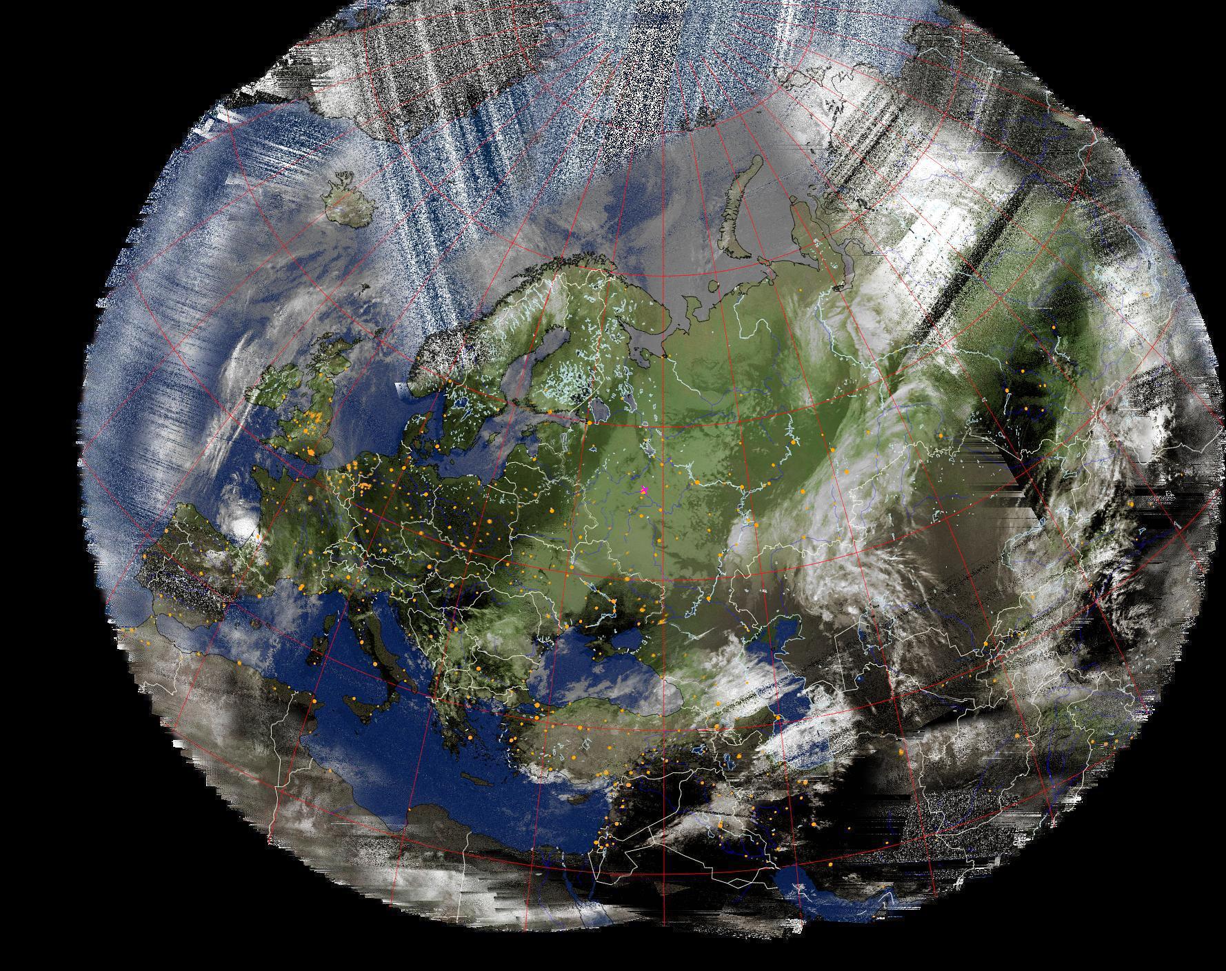 Composite weather satellite image