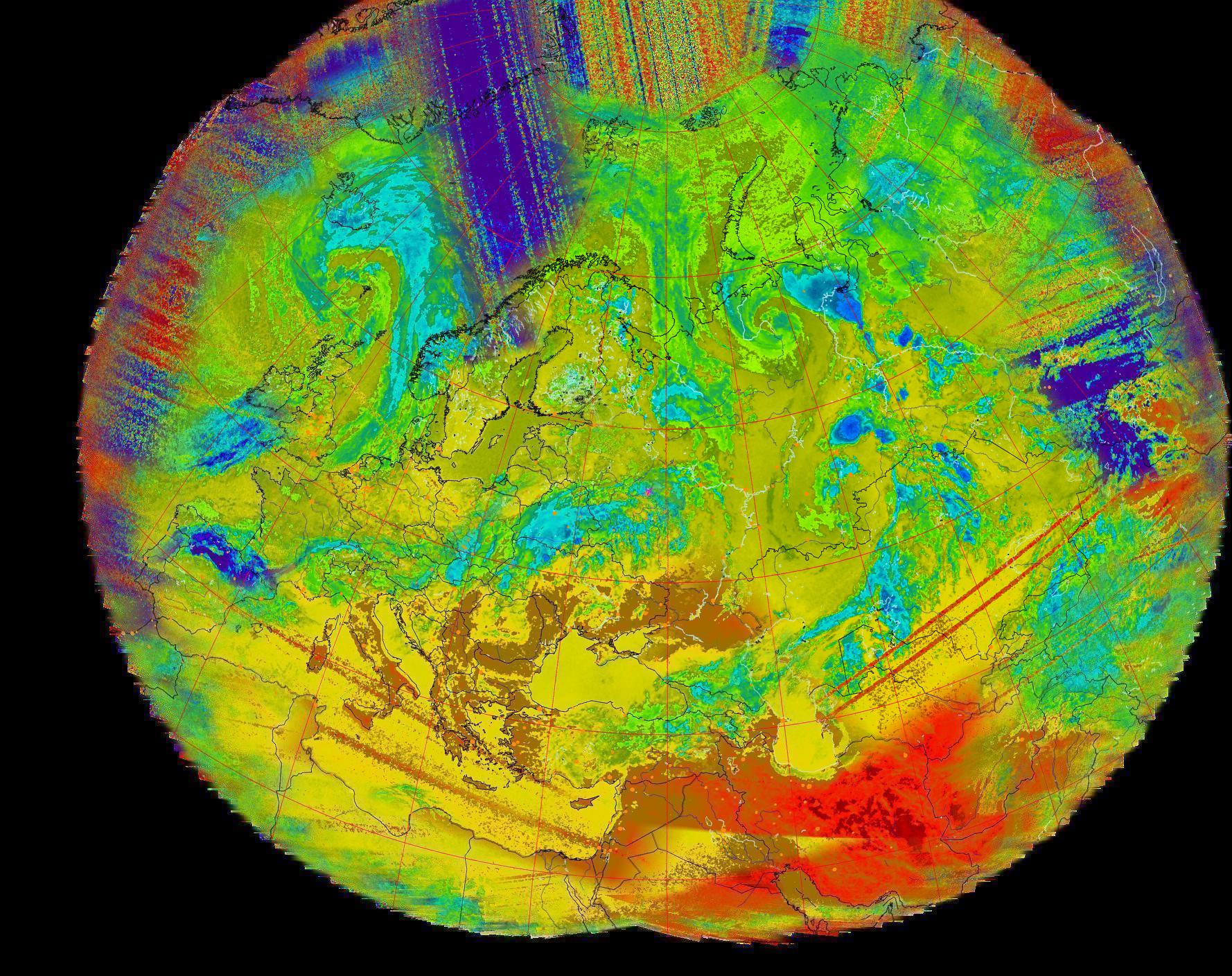 Composite weather satellite image